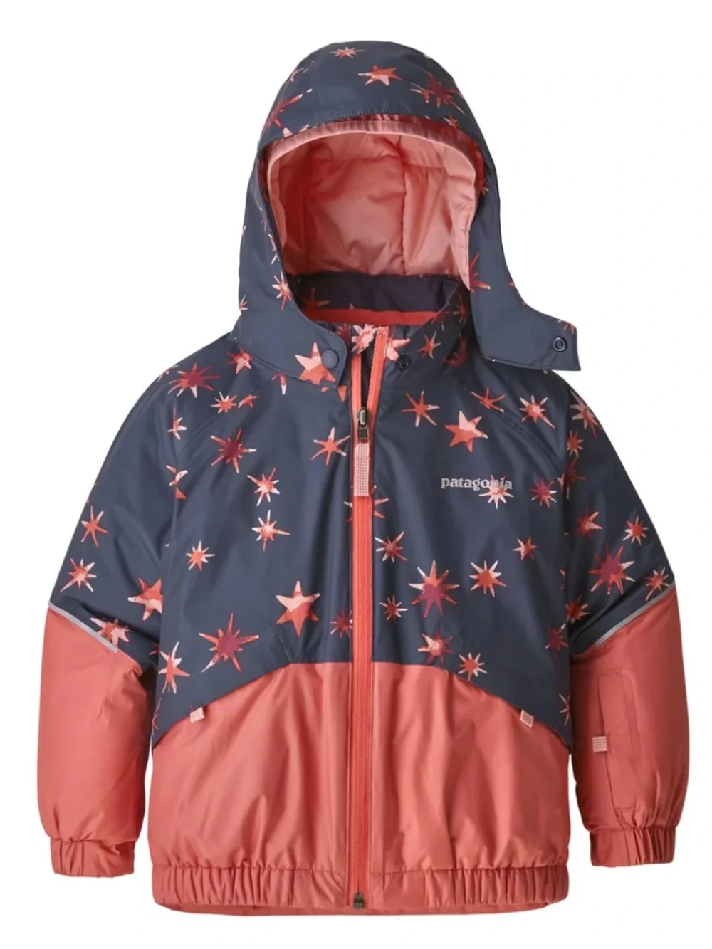 Patagonia Kids Navy & Coral Star snow pile